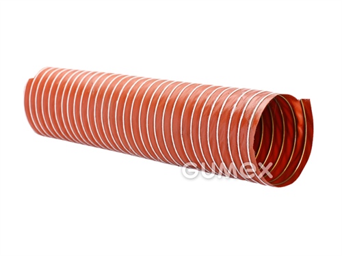 SIL1, 19/21mm, 1,5bar/-0,53bar, Gewebe mit Silikon/Glasfaser, Stahlspirale, -80°C/+310°C, rot, 